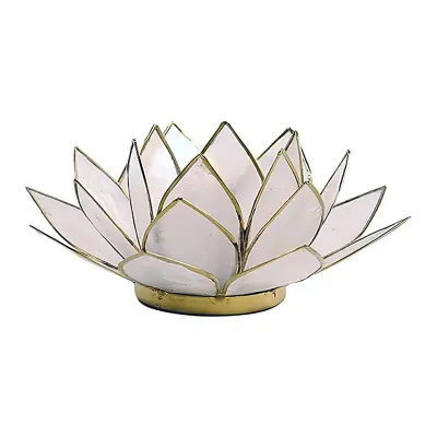 Lotus Sfeerlicht naturel goudrand - 13,5cm