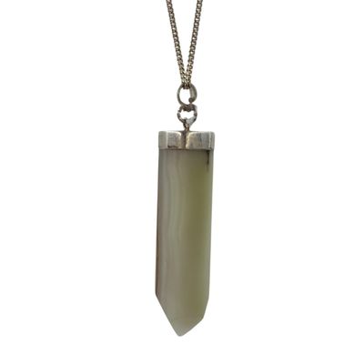 Gestreepte Onyx hanger zilver - 9.34 gram