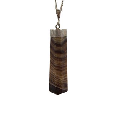 Chocolade bruine Aragoniet hanger zilver - 7.15 gram