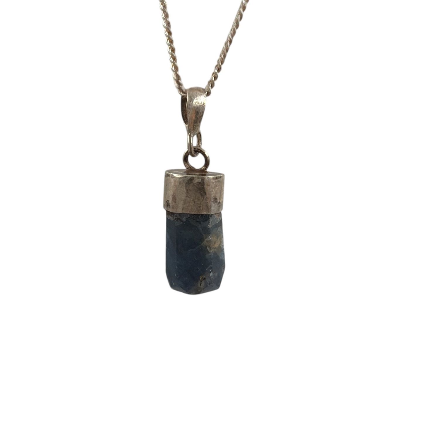 Blauwe Saffier hanger zilver - 1.32 gram