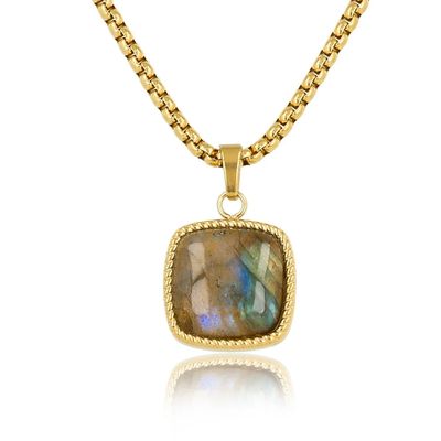 Labradoriet ketting goudkleurig