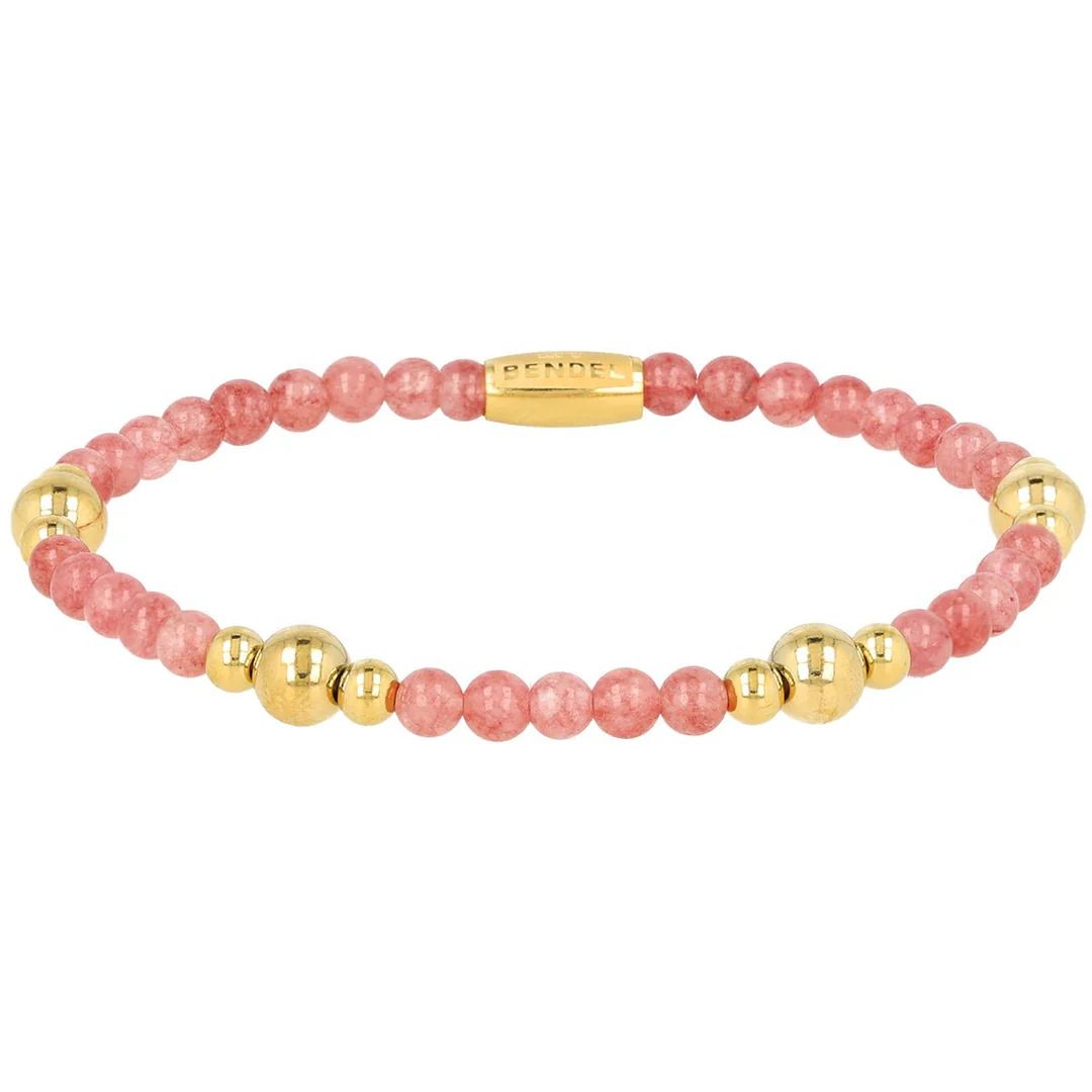 Aardbeienkwarts armband – Stainless Steel 14k Goud