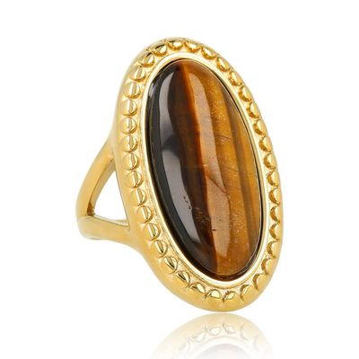 Statement ring met tijgeroog