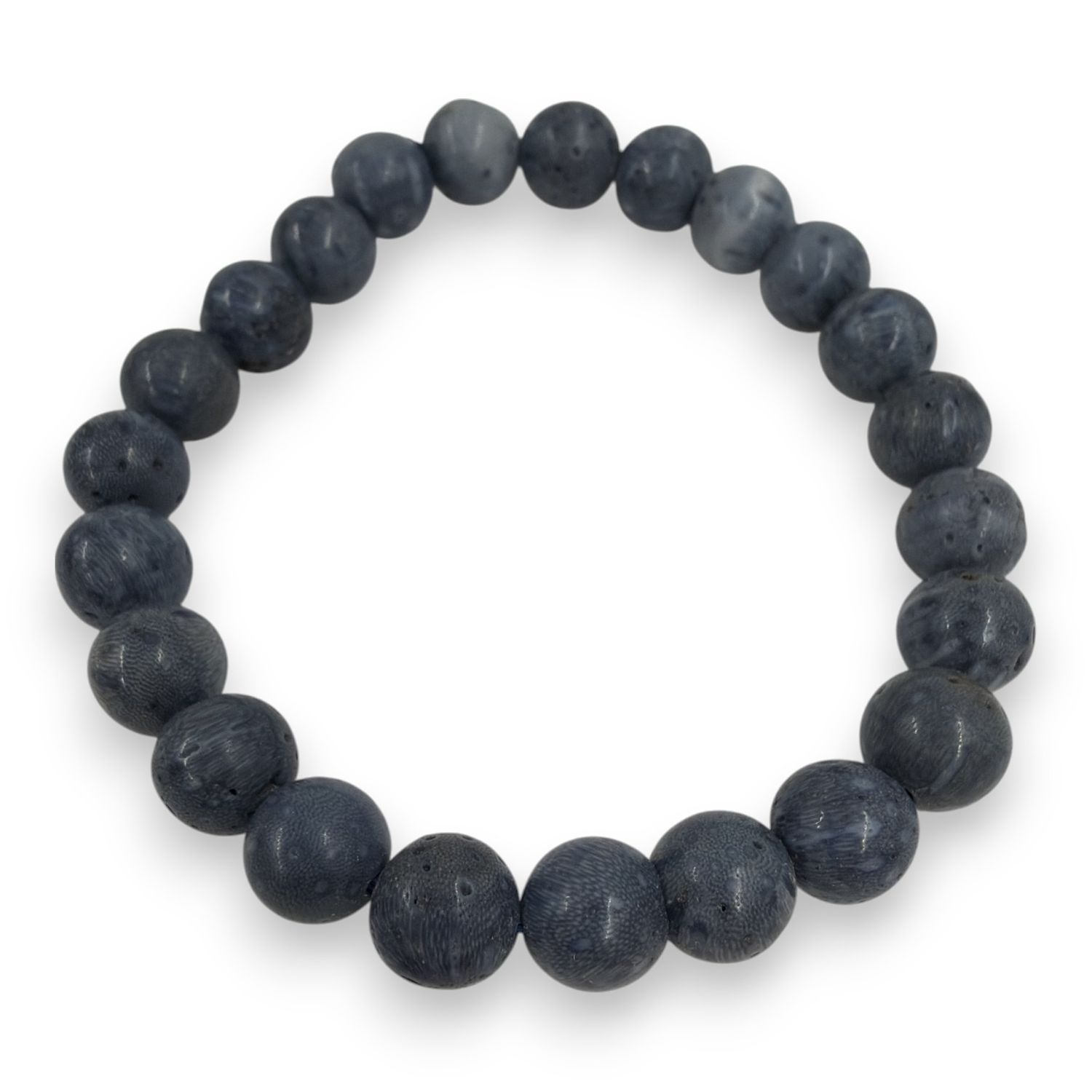 Blauwe lavasteen armband 8 mm geverfd