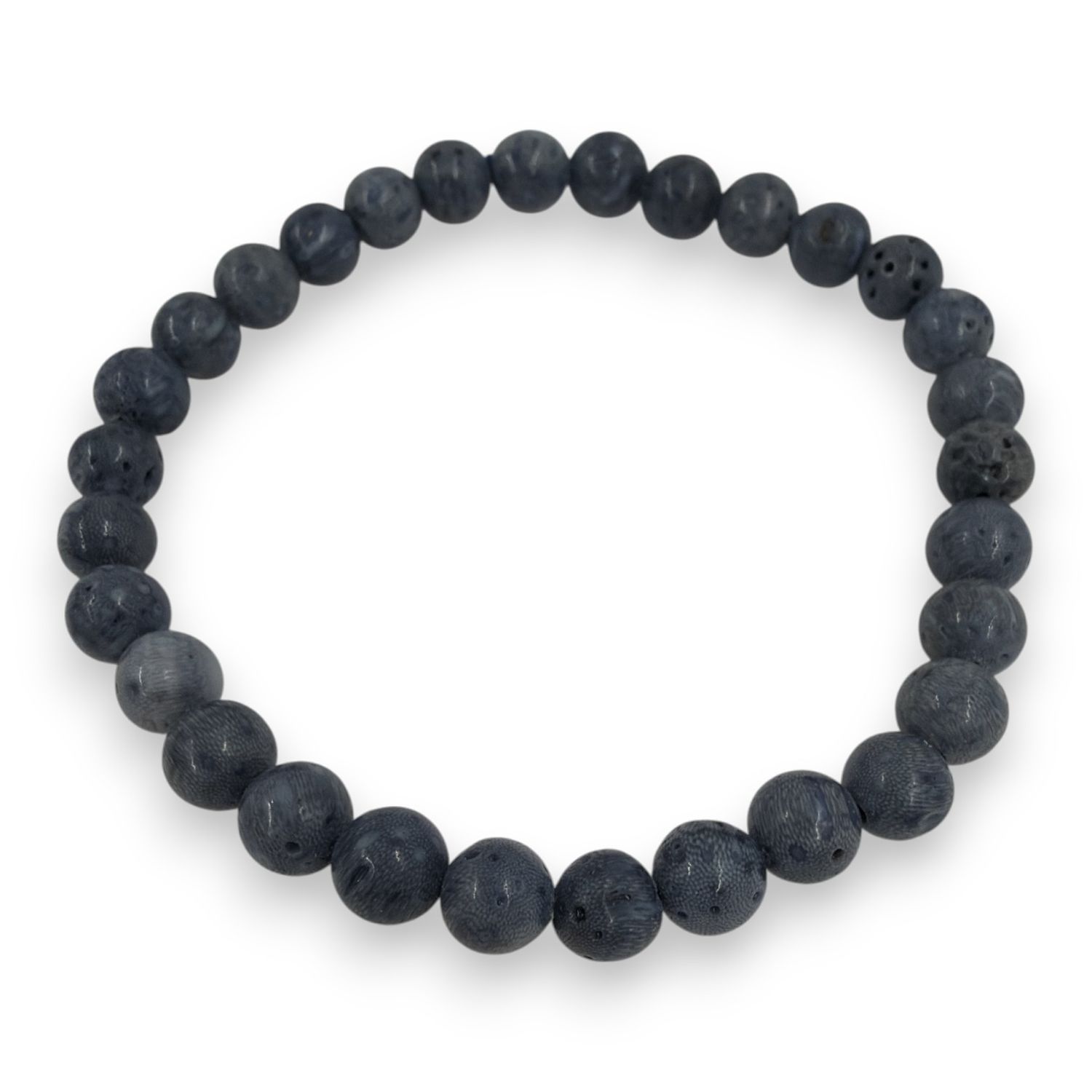 Blauwe lavasteen armband 6mm geverfd