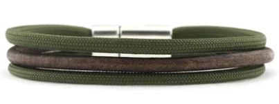 Qoss - OSCAR-bruin+2 olijfgroen paracord-L