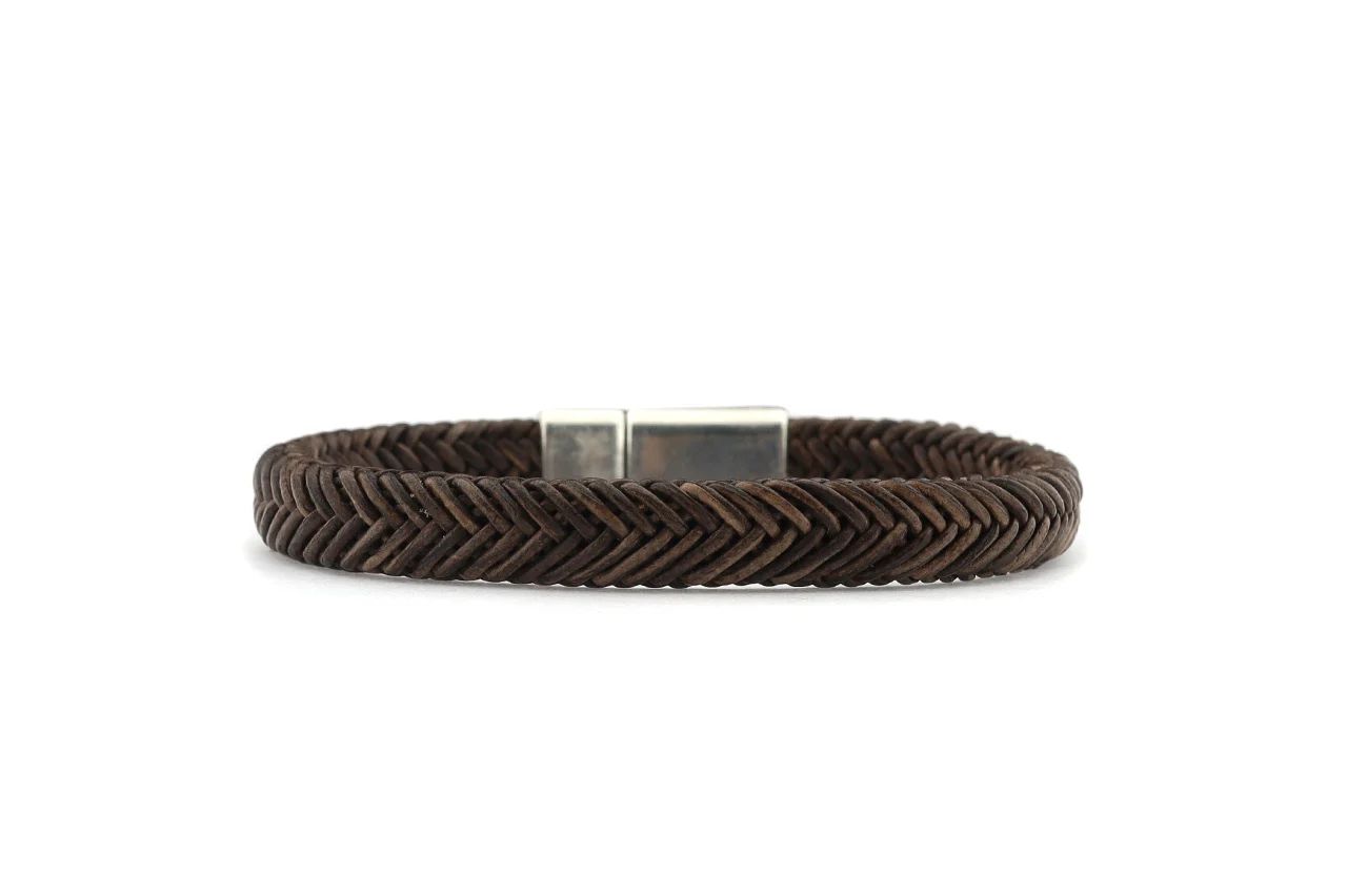Qoss - SIEM-vlecht 1,5 mm bruin leer-L