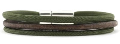 Qoss - OSCAR-bruin+2 olijfgroen paracord-M