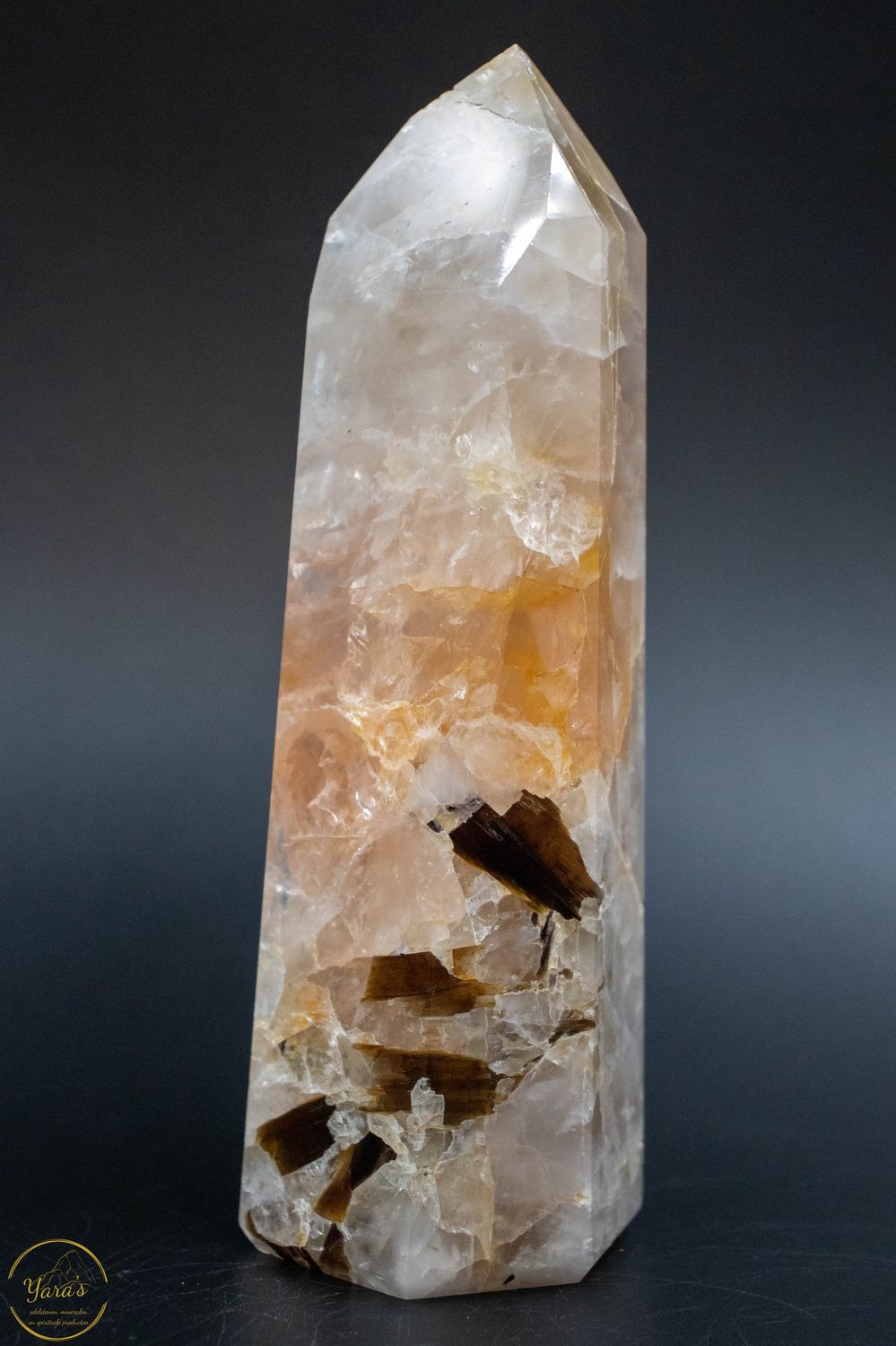 Rozenkwarts met Golden Healer punt 614 gram