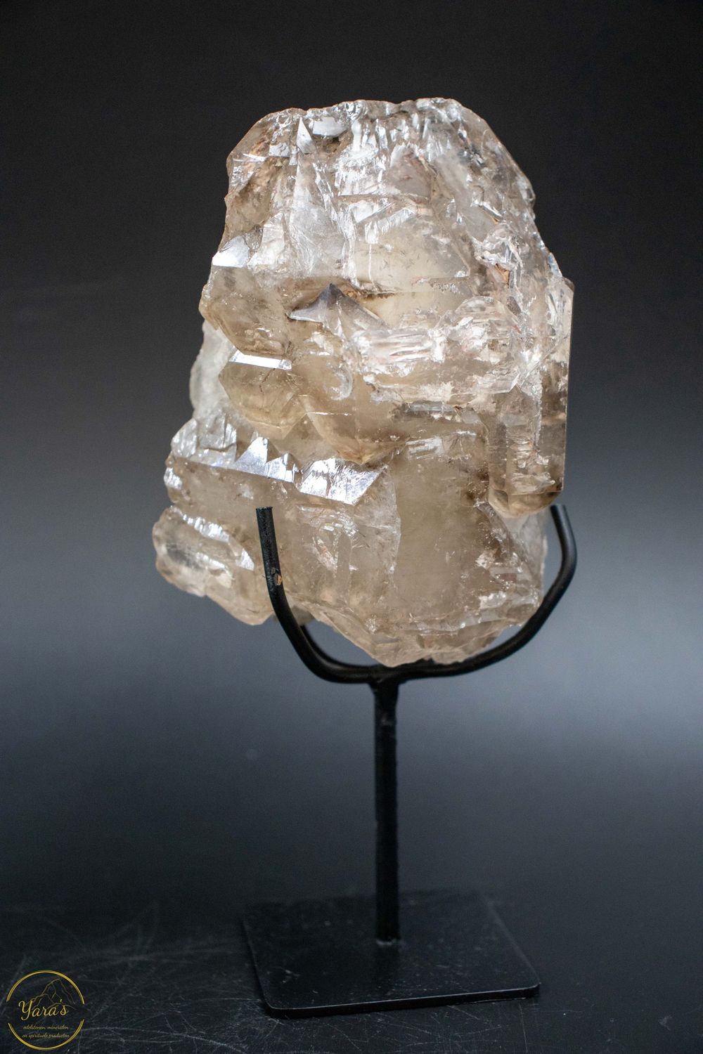 Ruwe Elestiaal kwarts op standaard 574 gram