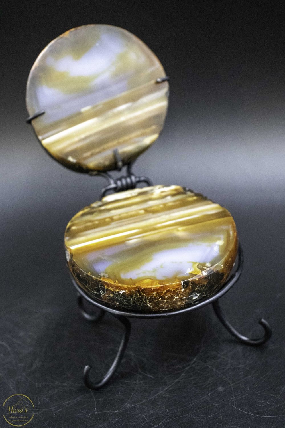 Agaat geode paar in standaard 756 gram