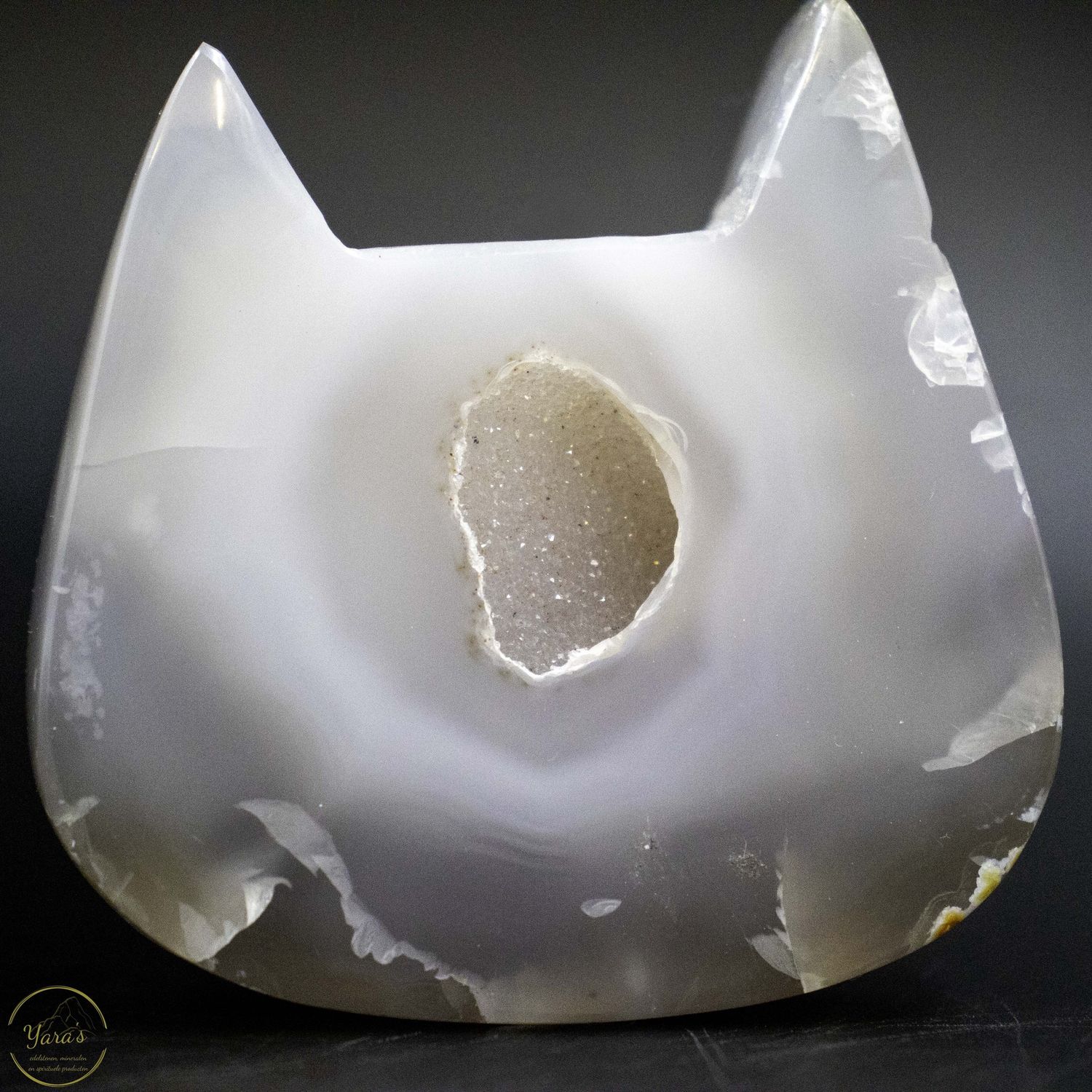 Agaat poezen hoofdje  190 gram