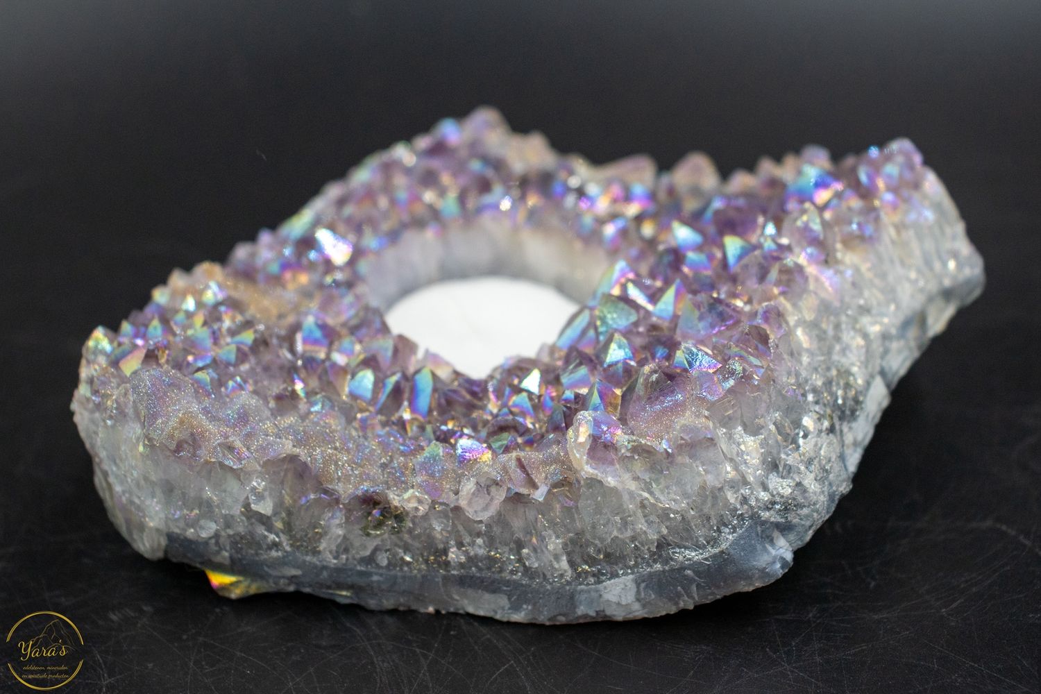 Angel aura op amethist theelichthouder 370 gram