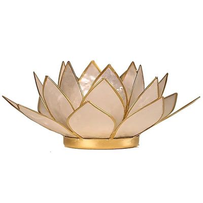 Lotus sfeerlicht parelmoer goudrand - 13,5cm
