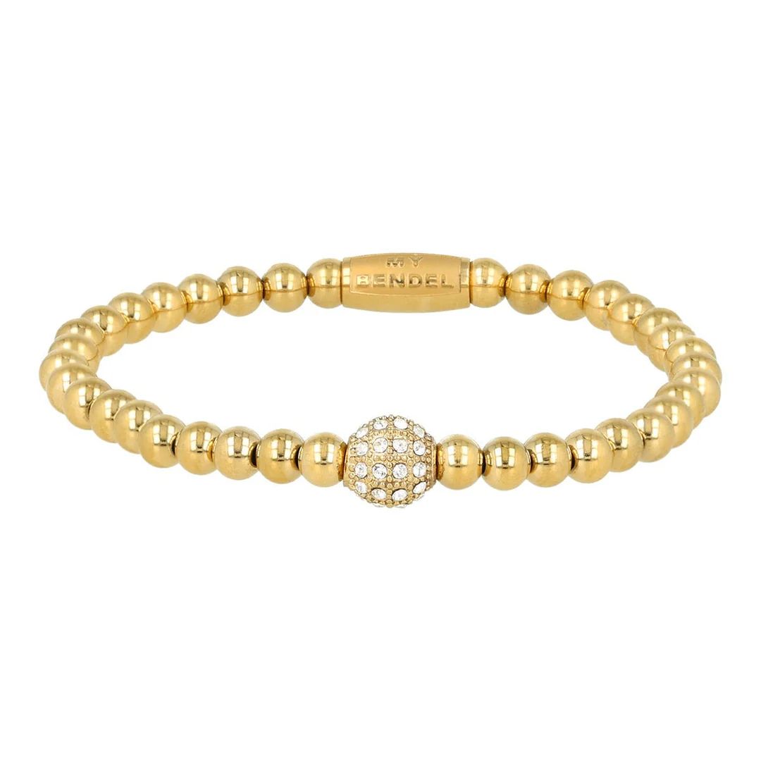 Gouden armband met zirkonia bol
