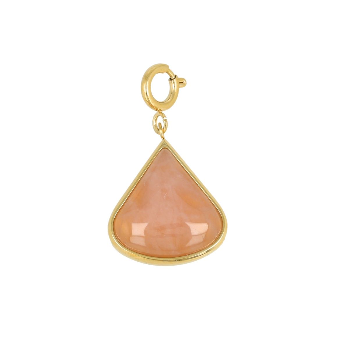 Bedel groot goud met rozenkwarts