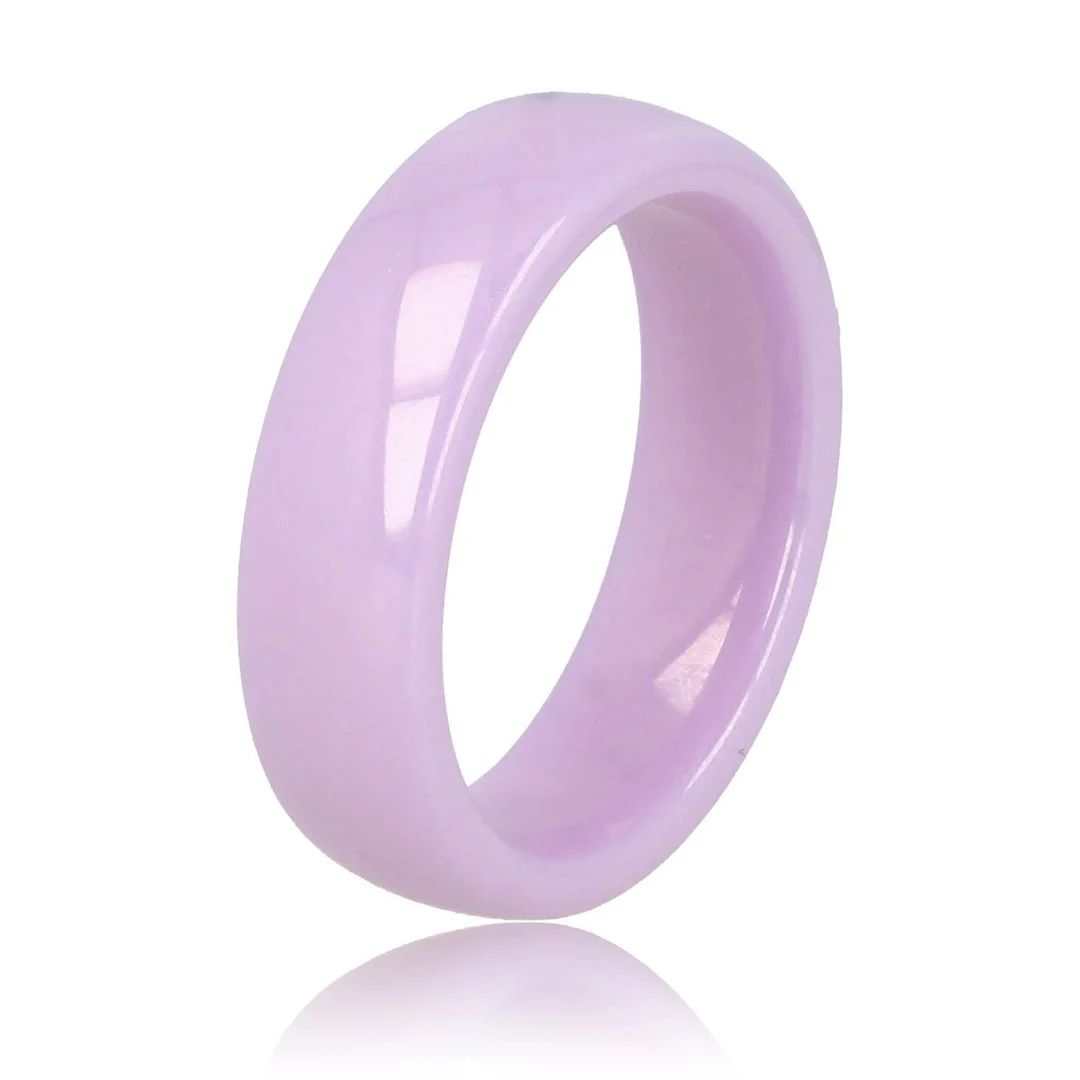 Onbreekbare keramieken ring lila - 6 mm breed - hypoallergeen, Maat: Maat 16