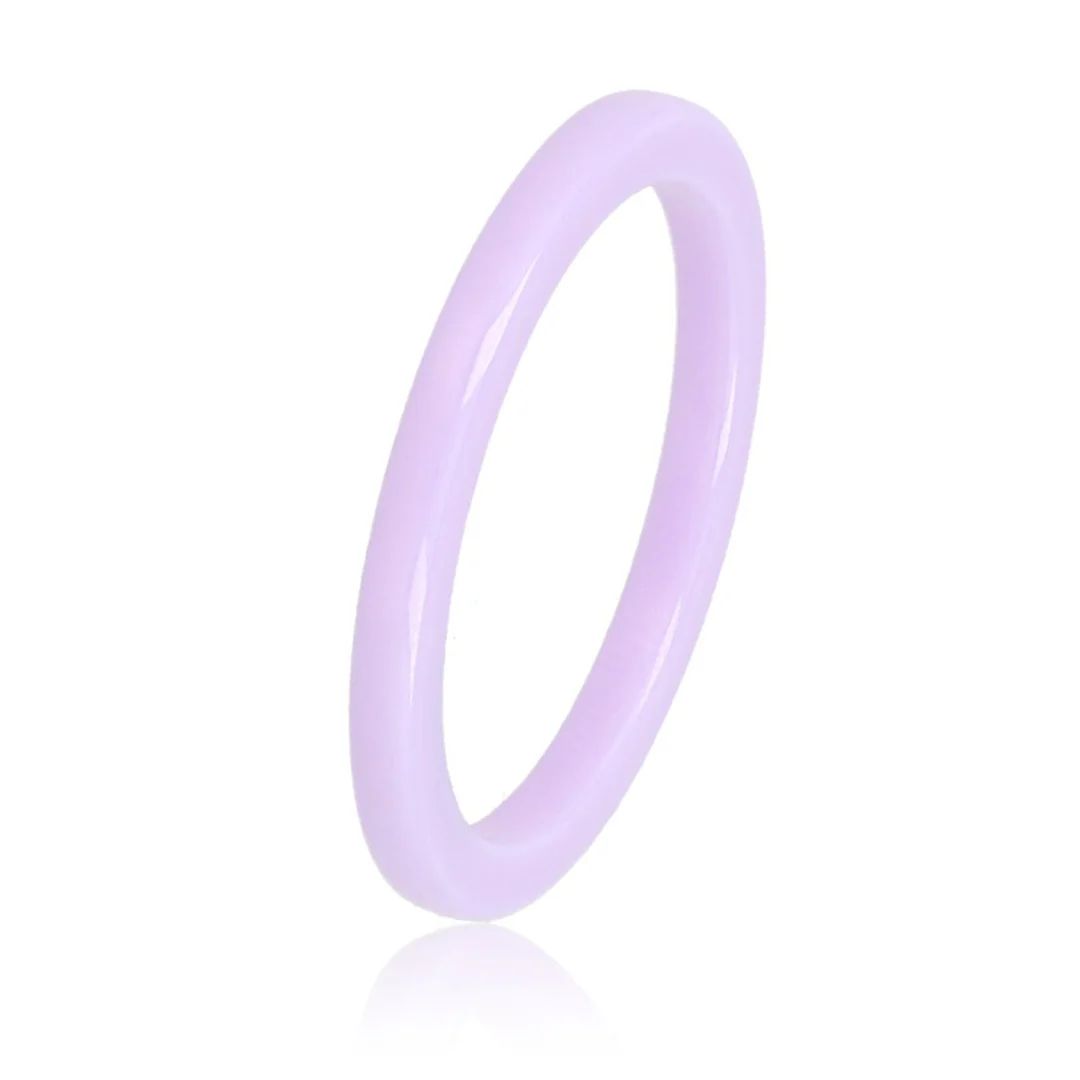 Onbreekbare lila keramieken ring - 2 mm - hypoallergeen, Maat: Maat 16
