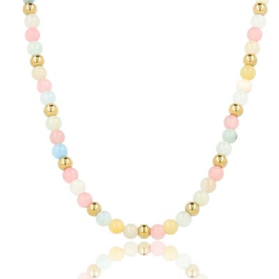 Kralenketting met verschillende Edelstenen - Rozenkwarts, Morganiet &amp; Maansteen