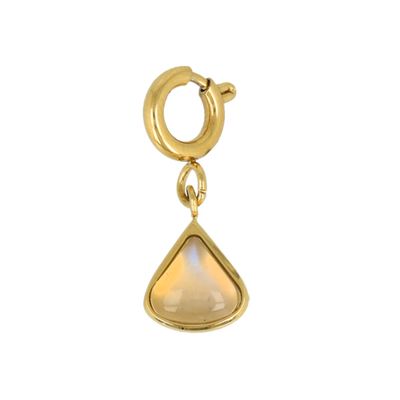 Bedel klein driehoek goud met maansteen (juni)