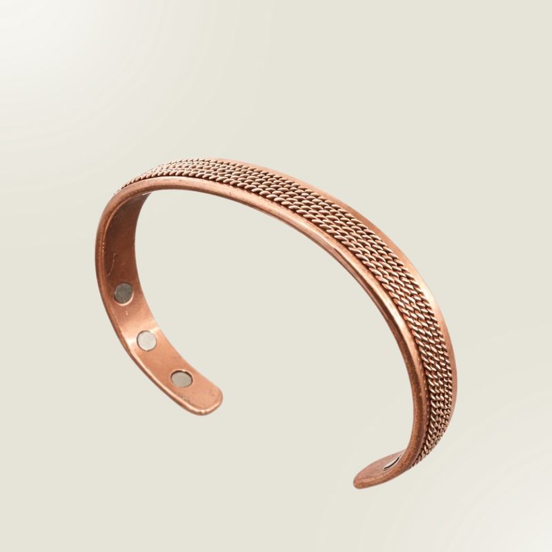 Koperen gezondheids-klemarmband met 6 magneten