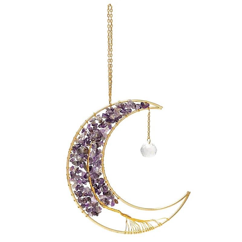 Zonnevanger maan met amethist en levensboom