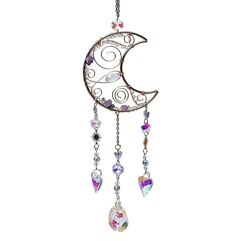 Halve maan zonnevanger met amethist