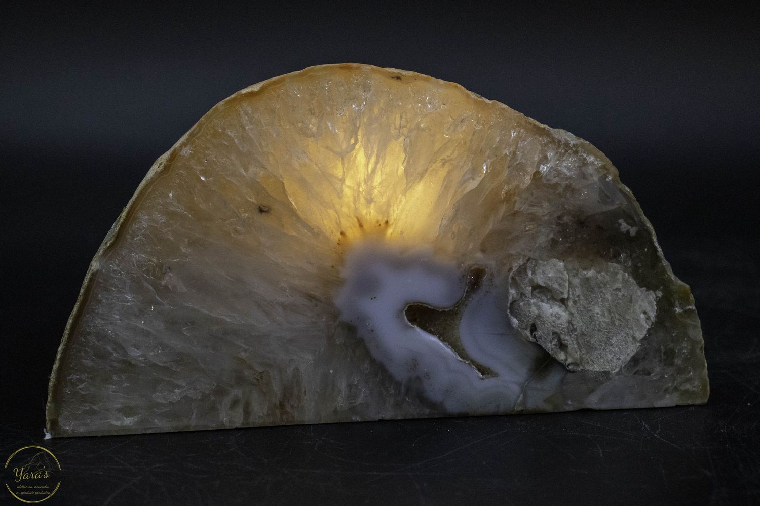 Agaat geode theelichthouder - 1.02kg