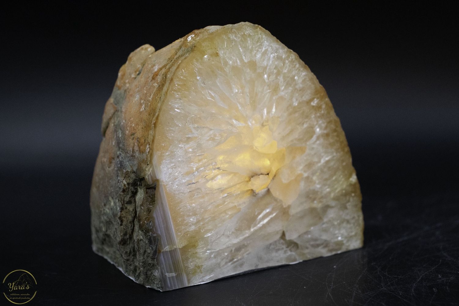 Agaat geode theelichthouder - 944 gram