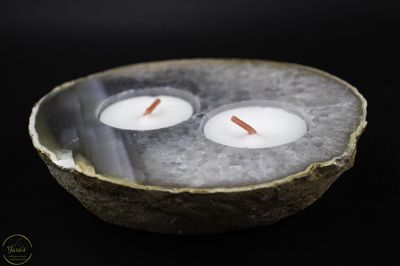 Agaat theelichthouder 2 gaten - 684 gram