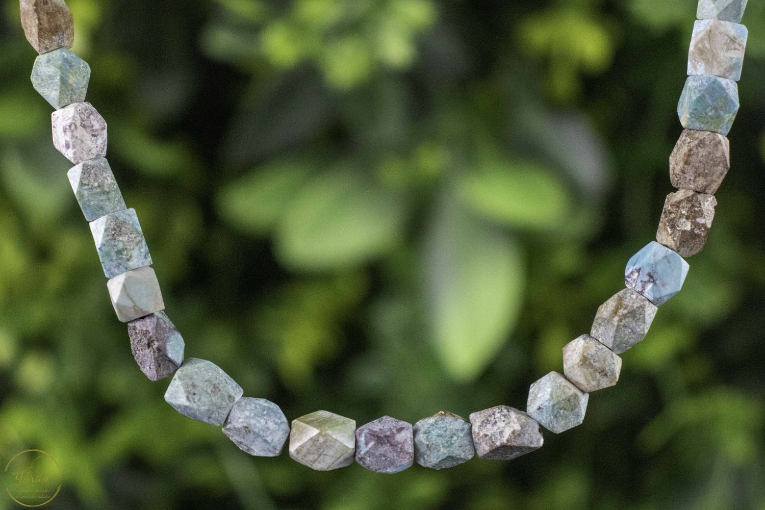 Turkoois (Afghanistan) ketting ca 45cm met zilveren oogje (925)