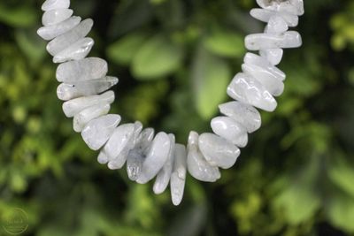 Aquamarijn ketting (Gilgit, Pakistan) 47cm met zilveren oogje (925)