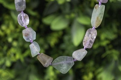 Lichte Fluoriet ketting ca 46cm met zilveren sluiting (925)