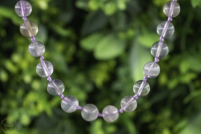 Fluoriet (Pakistan)  kralenketting 10mm ca 46cm met zilveren sluiting (925)