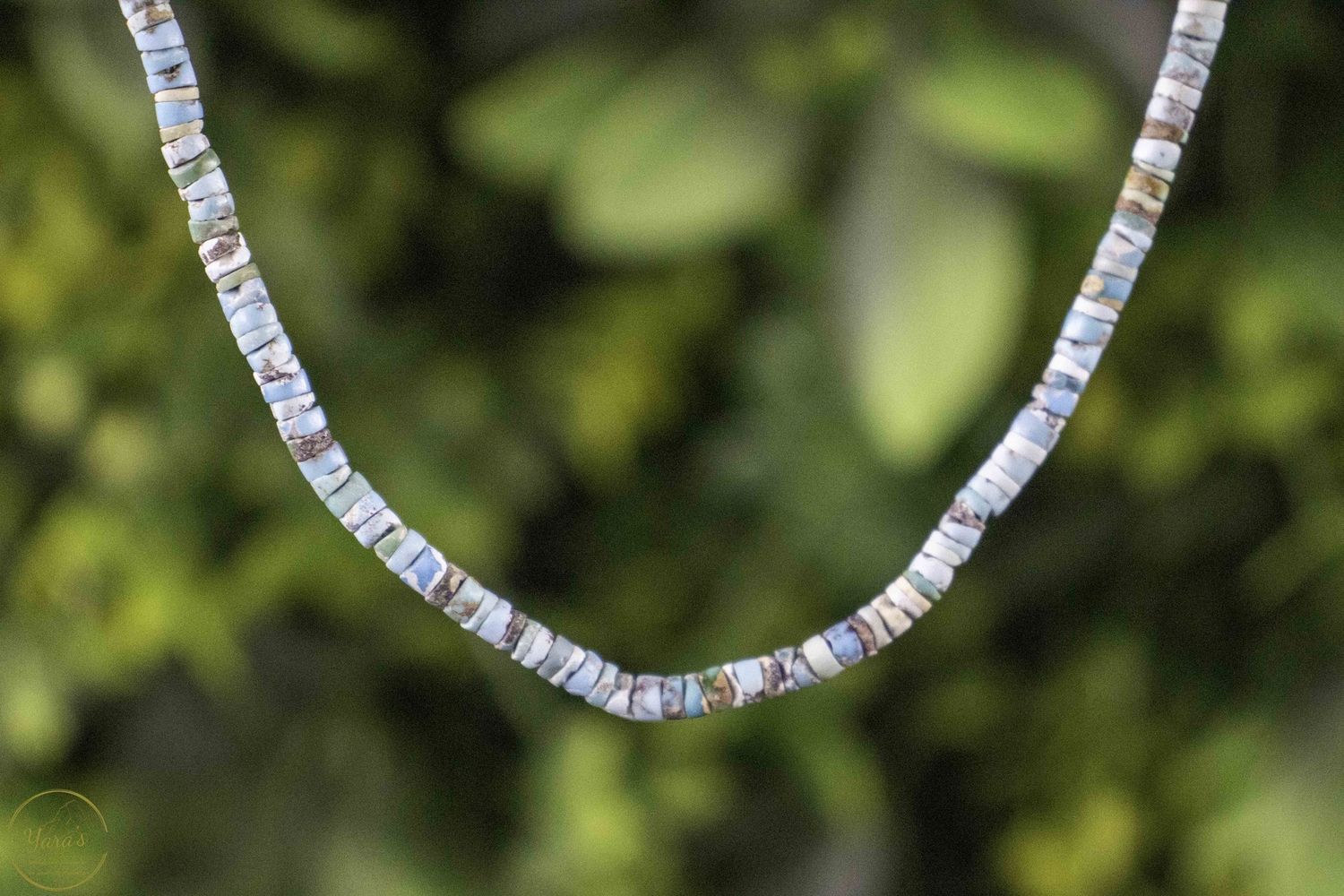 Turkoois ketting ca 46cm met zilveren sluiting (925)