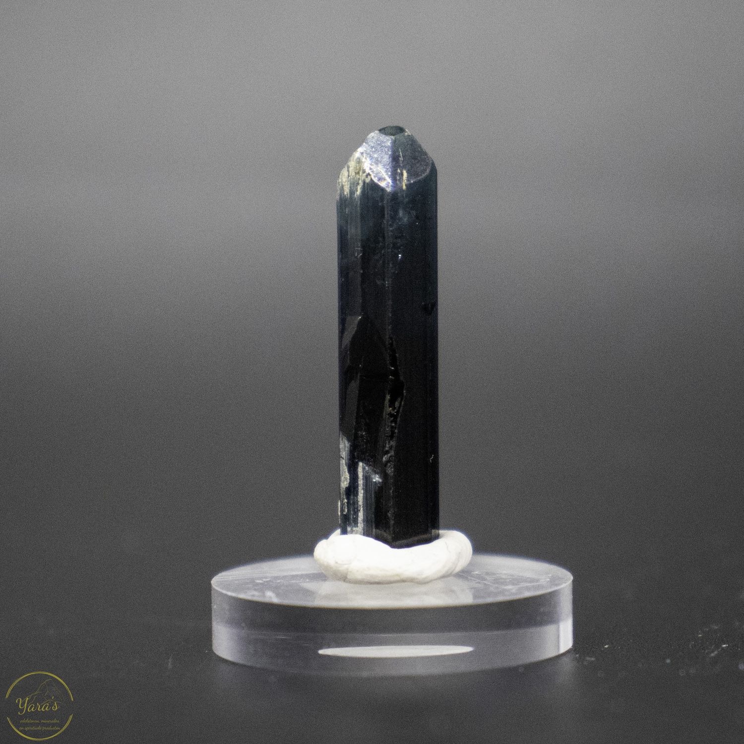 Blauwe Toermalijn/Indigoliet 1.36 gram op sokkel - Gilgit, Pakistan