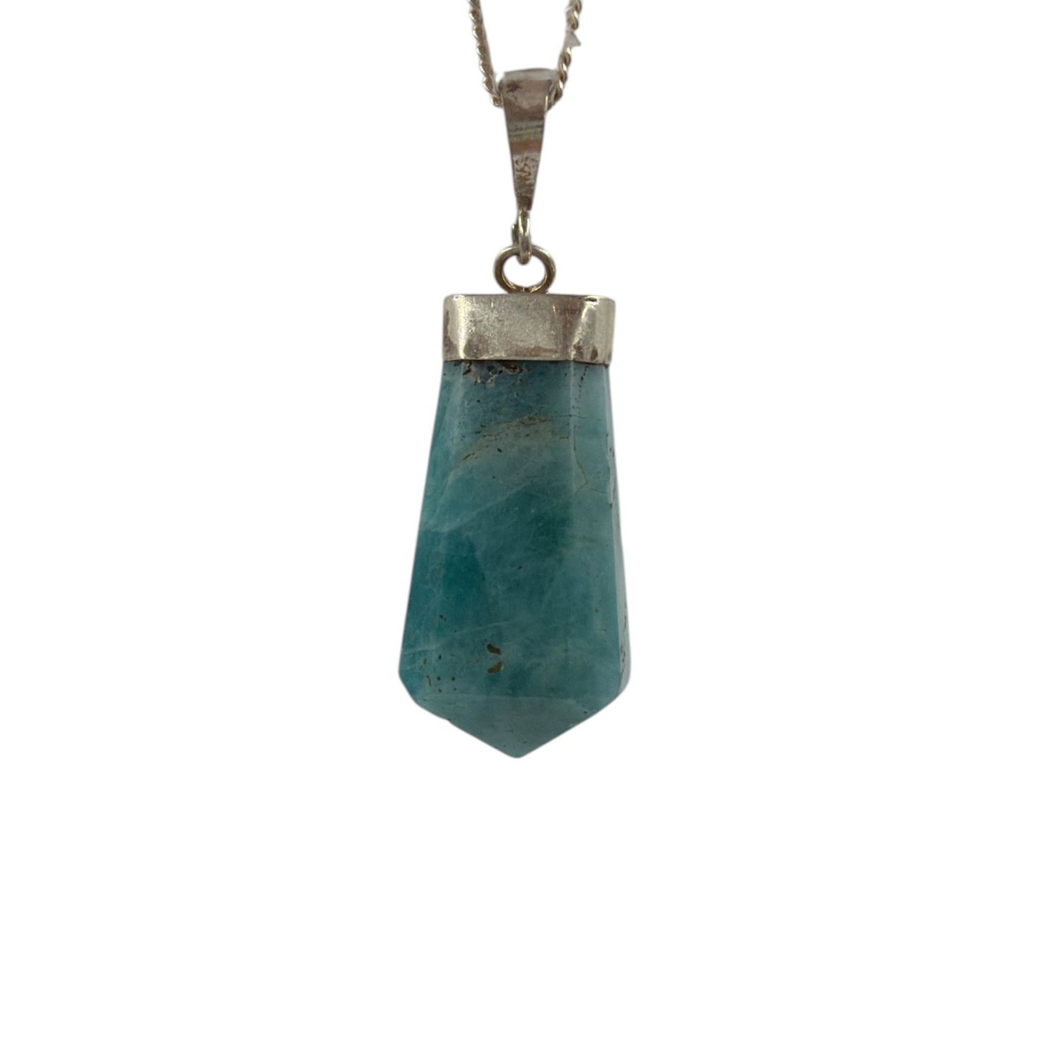 Blauwe Apatiet hanger zilver - 4.79 gram