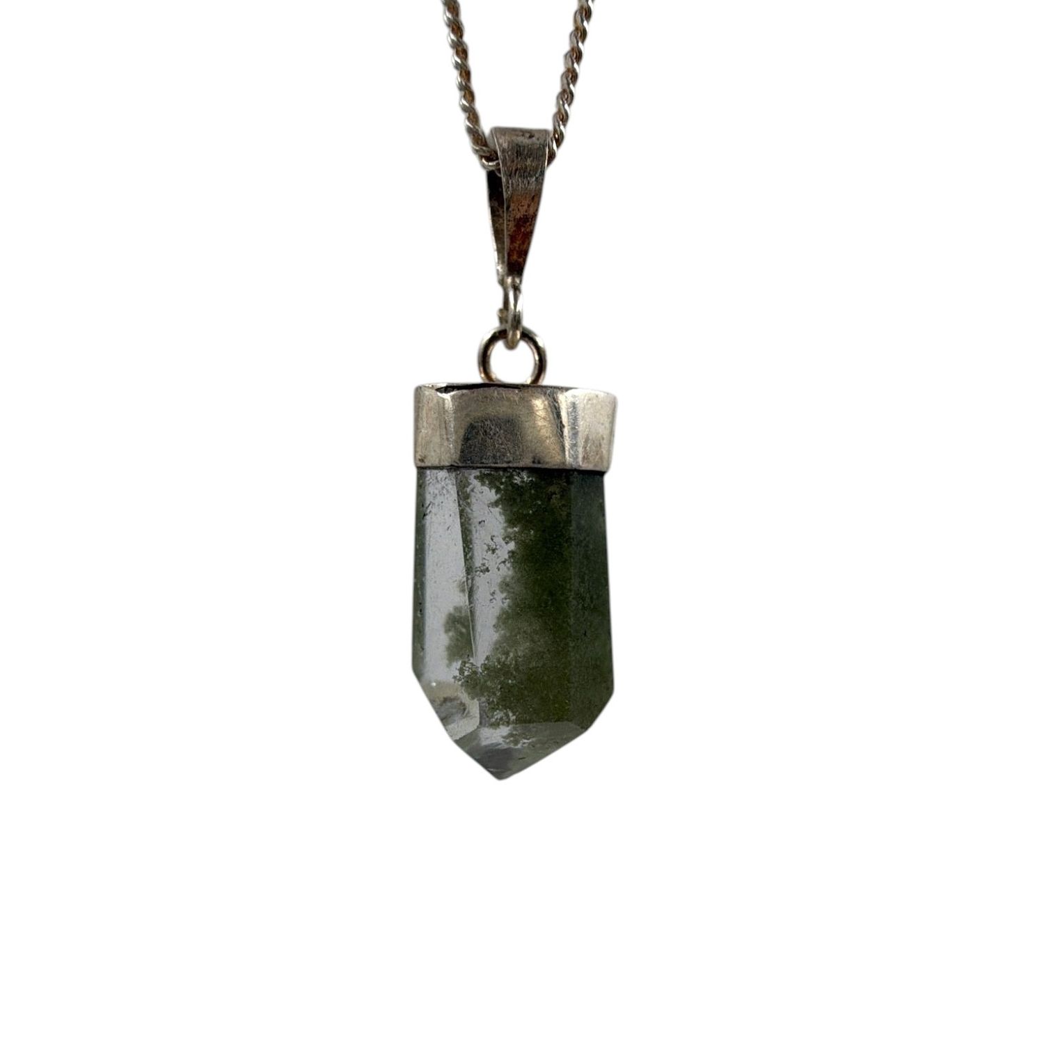 Chlorietkwarts hanger zilver - 2.69 gram
