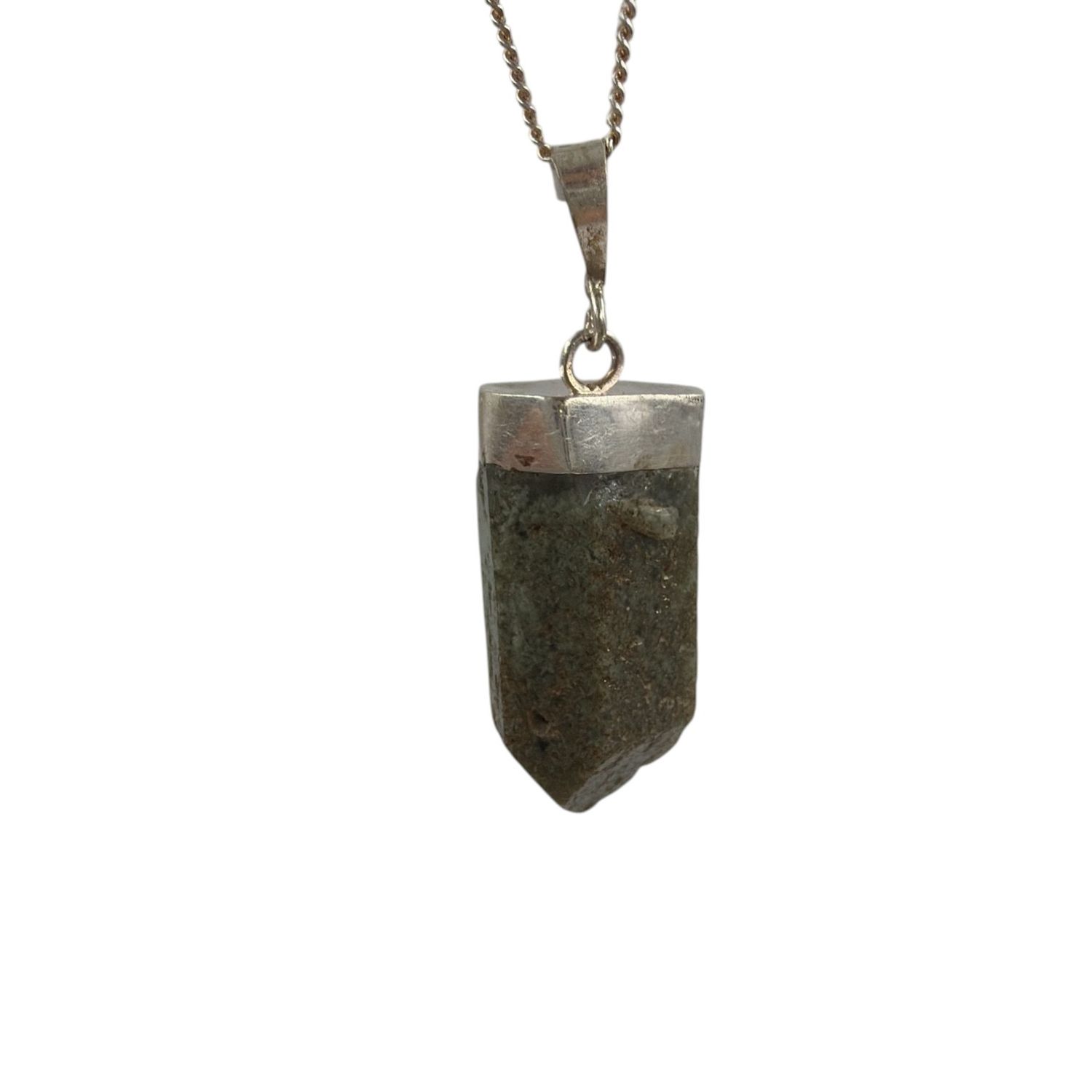 Chlorietkwarts hanger zilver - 3.72 gram