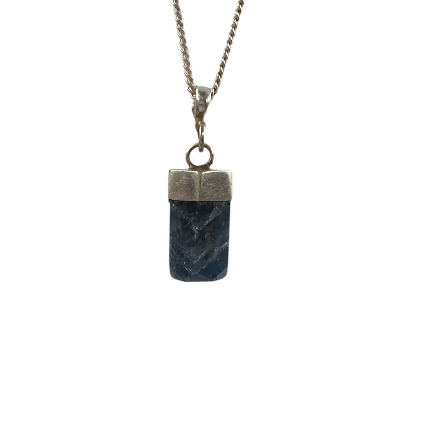 Blauwe Saffier hanger zilver - 1.89 gram
