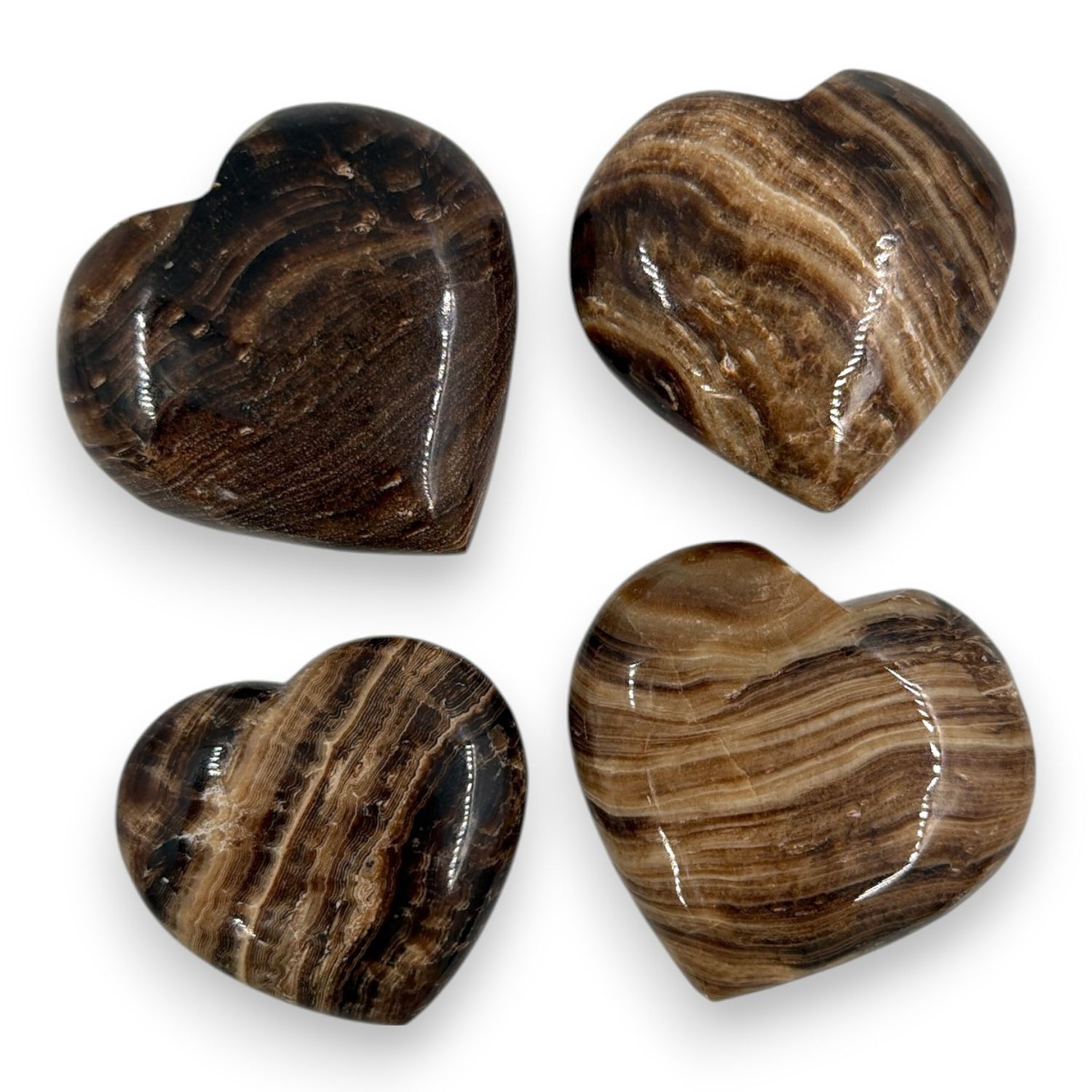 Chocoladebruine aragoniet hartje middel