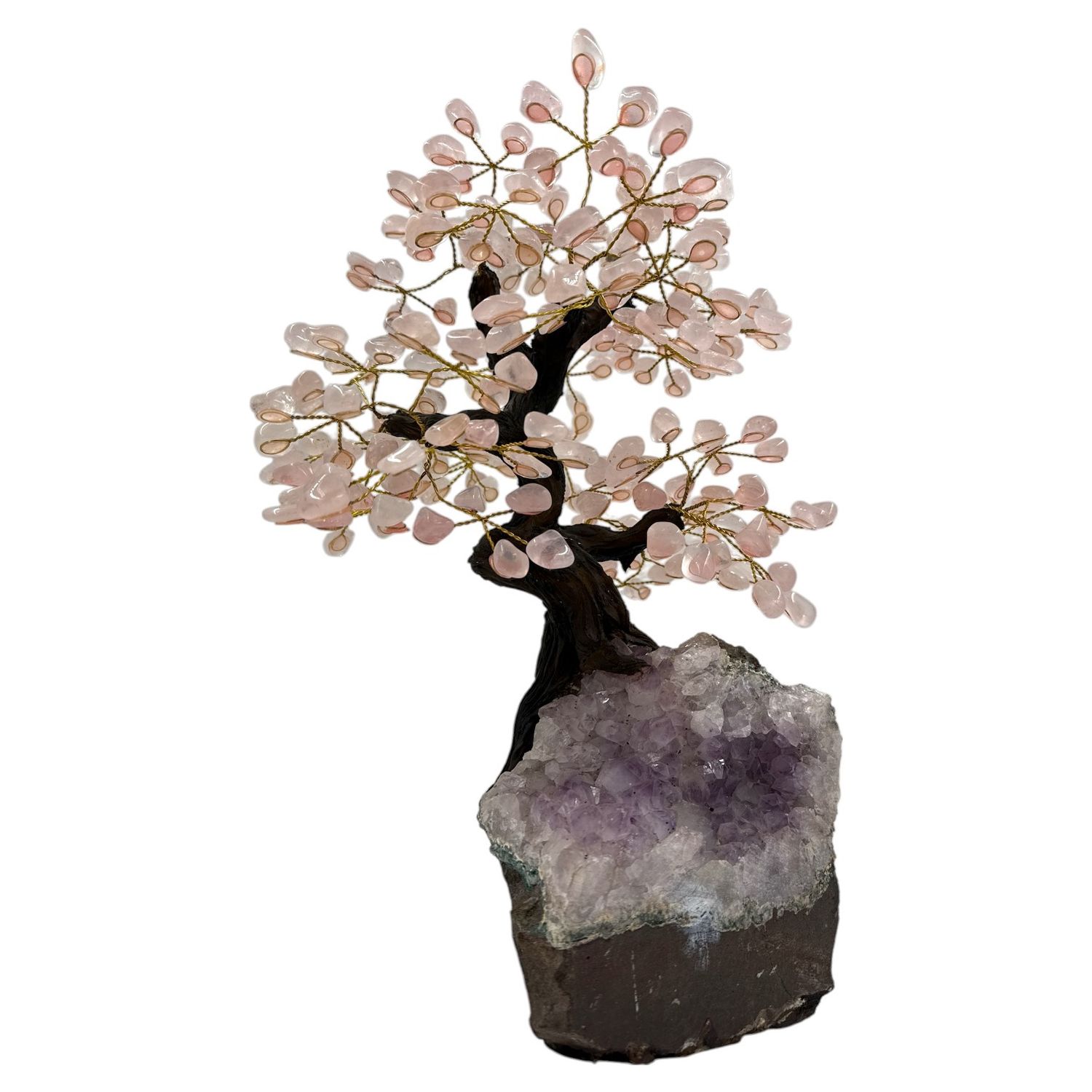 Rozenkwarts bonsai edelstenenboompje ca. 40 cm