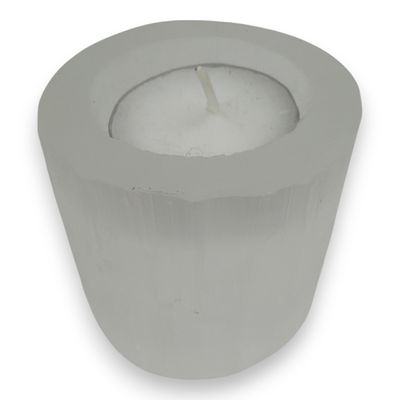 Seleniet theelichthouder 6 cm