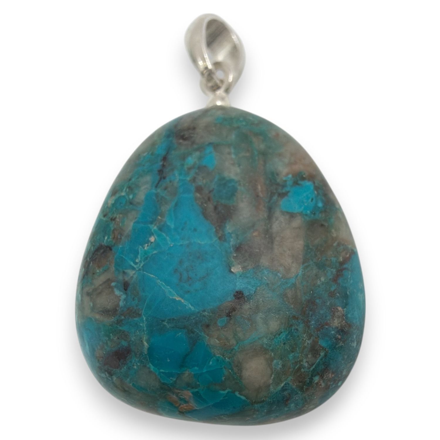 Chrysocolla hanger zilver