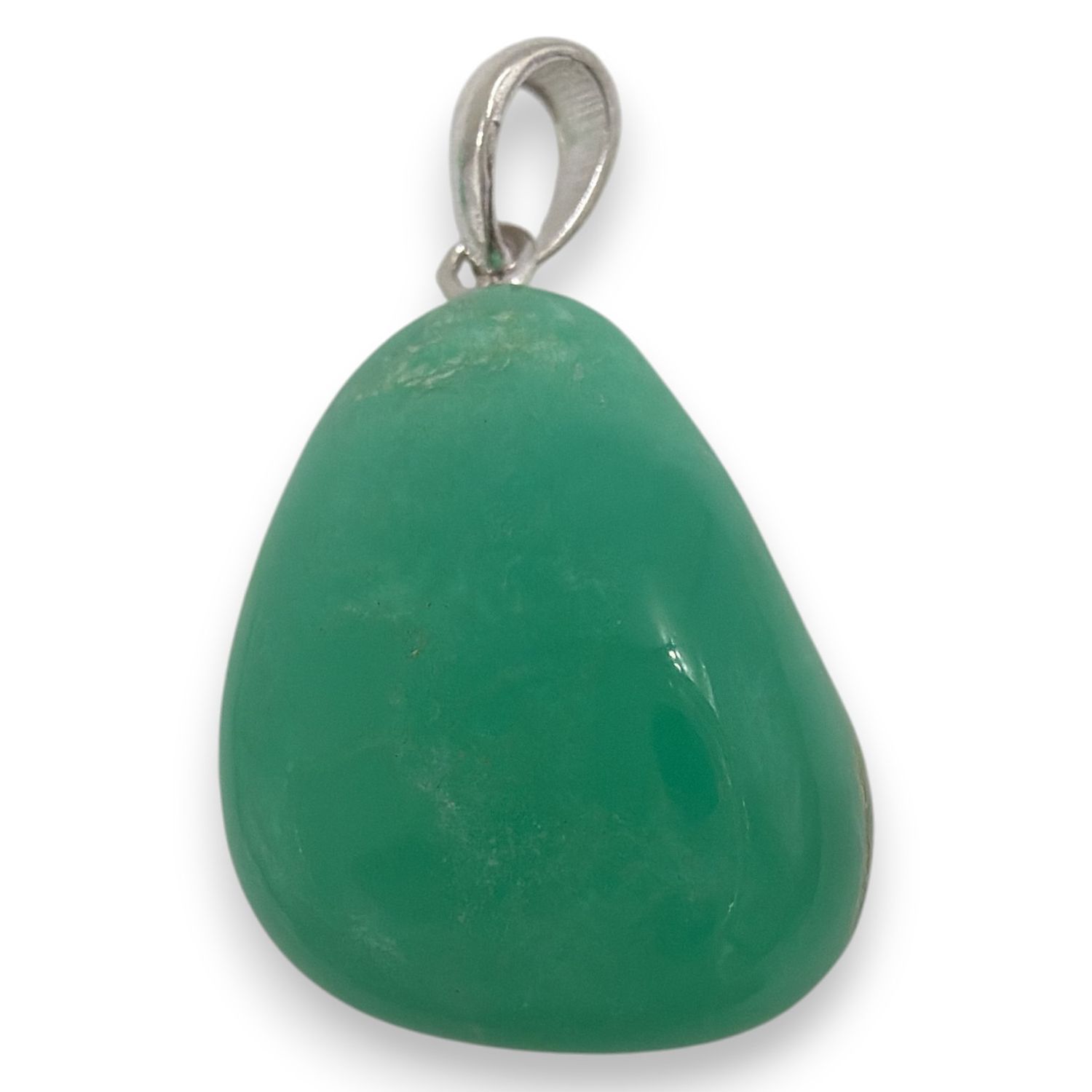 Chrysopraas hanger zilver