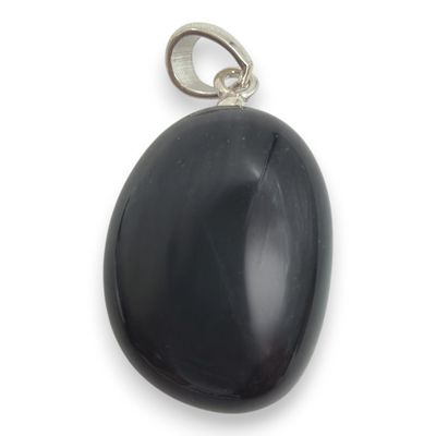 Regenboog obsidiaan  hanger zilver