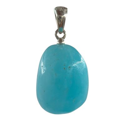 Blauwe aragoniet hanger zilver