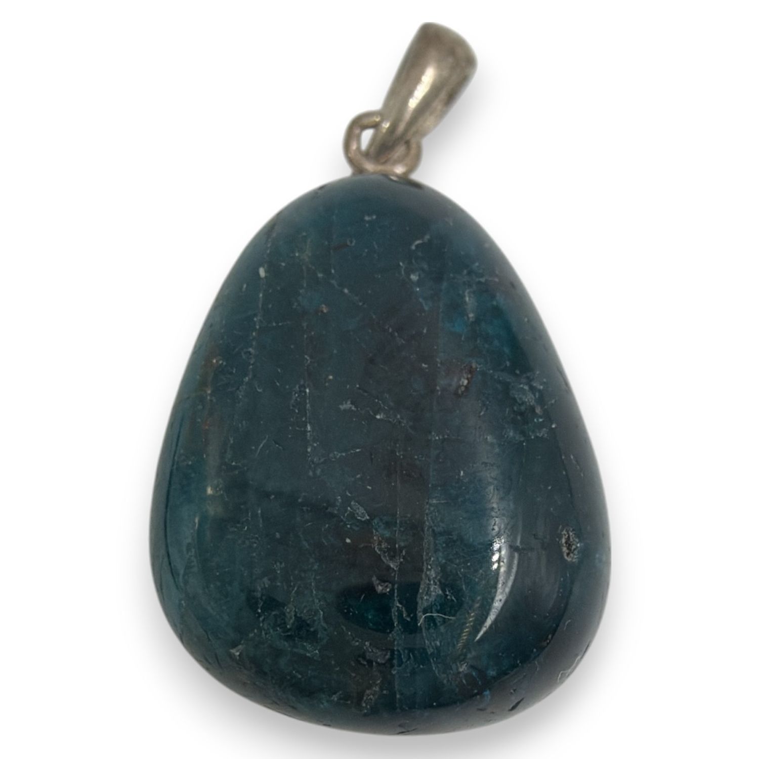 Blauwe apatiet hanger zilver