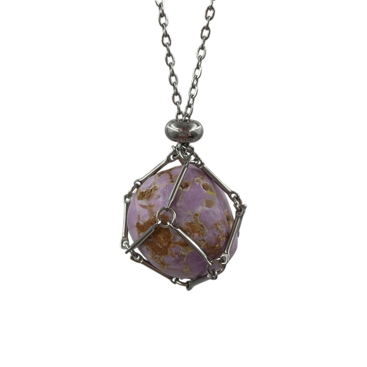 Stainless steel ketting met kooihanger 45+5cm lang