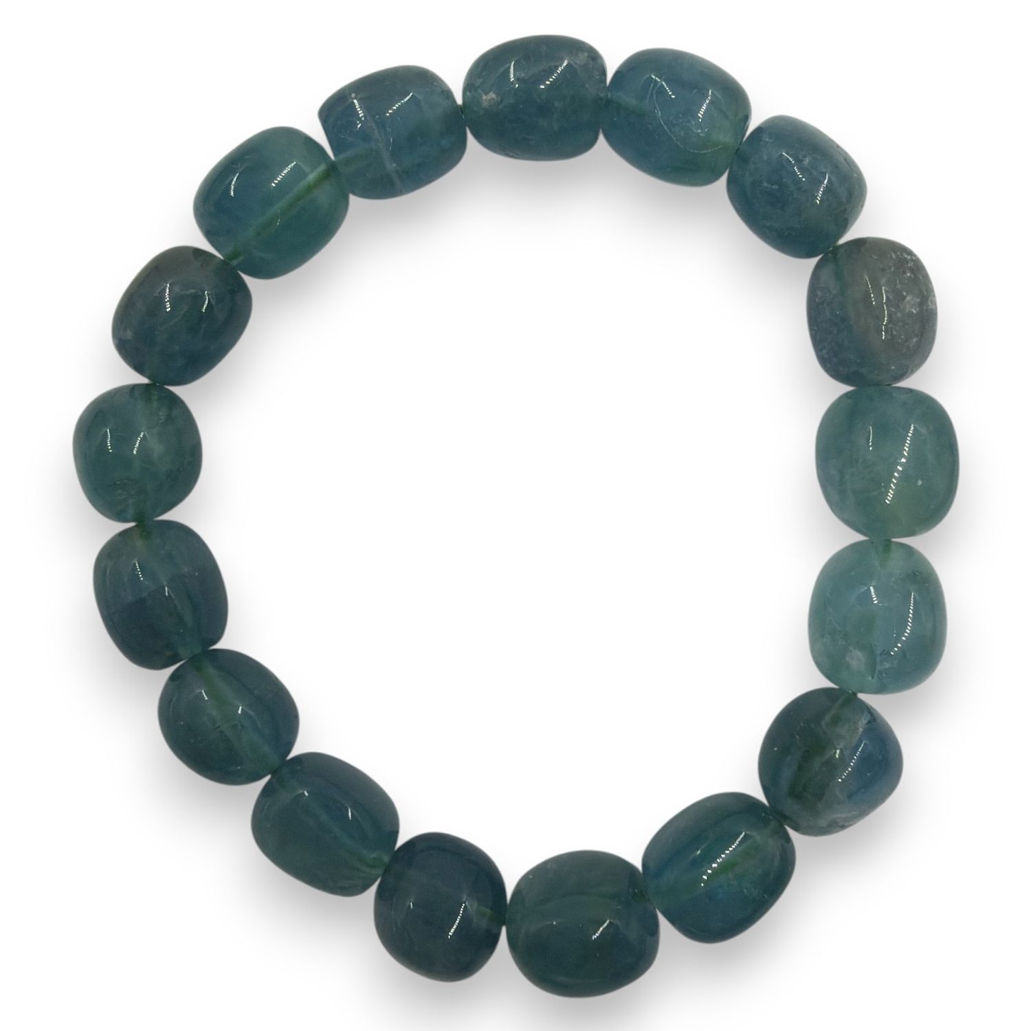 Blauwe fluoriet armband 8x12mm